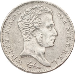 1 Gulden. Willem I. 1821 U. Zeer Fraai.