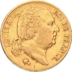 France. Kingdom. Louis XVIII. 20 Francs. 1824 A.