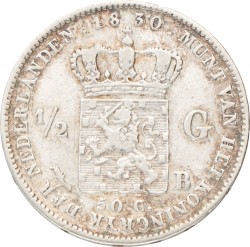 ½ Gulden. Willem I. 1830/2_ B. Zeer Fraai.