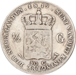 1/2 Gulden. Willem I. 1819 U. Fraai / Zeer Fraai.