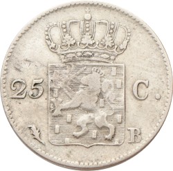 25 Cent. Willem I. 1830 B. Zeer Fraai.