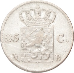 25 Cent. Willem I. 1827 B. Zeer Fraai.