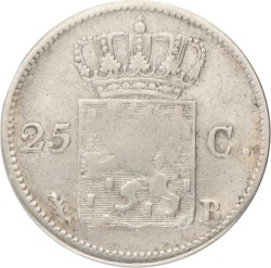 25 Cent. Willem I. 1823 B. Fraai.