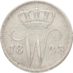 25 Cent. Willem I. 1823 B. Fraai.