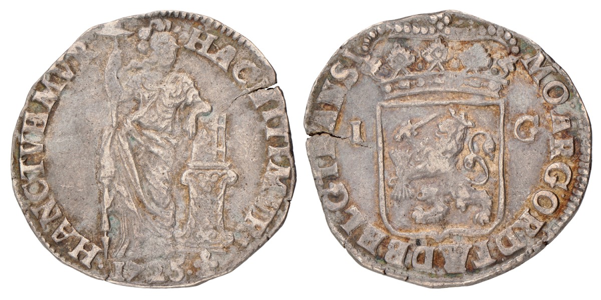 1 gulden - Generaliteits. Overijssel. 1725. Fraai / Zeer Fraai.