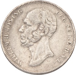 ½ Gulden. Willem II. 1847. Zeer Fraai +.