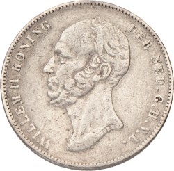 ½ Gulden. Willem II. 1847. Zeer Fraai +.
