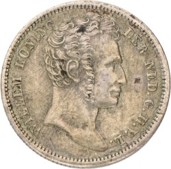 ¼ Gulden. Nederlands-Indië. Willem I. 1840. Zeer Fraai -.