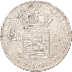 2½ Gulden. Willem II. 1845. Prachtig -.