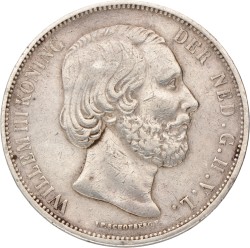 2½ Gulden. Willem III. 1873. Zeer Fraai +.