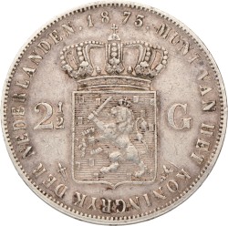 2½ Gulden. Willem III. 1873. Zeer Fraai +.