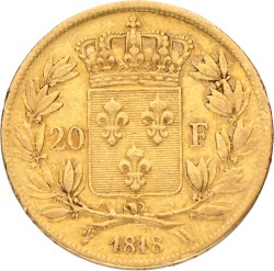 France. Louis XVIII. 20 Francs. 1818 W.