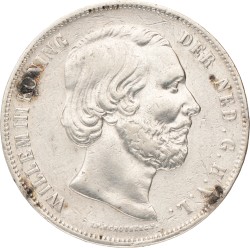 2½ Gulden. Willem III. 1858. Zeer Fraai / Prachtig.