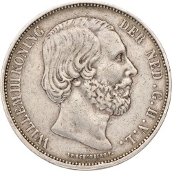 2½ Gulden. Willem III. 1872. Zeer Fraai +.