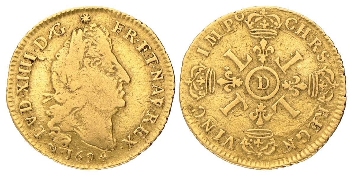 France. Kingdom. Louis XIV. Louis d'Or aux 4 L. 1694 D.