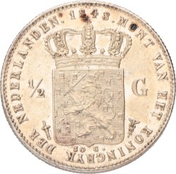 ½ Gulden. Willem II. 1848. Prachtig +.