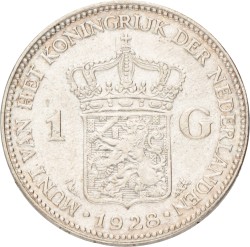 1 Gulden. Wilhelmina. 1928. Prachtig -.