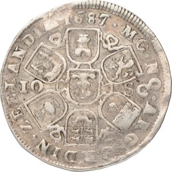 Dubbele daalder van 10 schelling. Zeeland. 1687. Zeer Fraai -.
