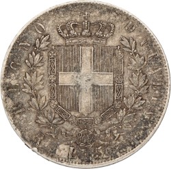 Italy. Kingdom. Vittorio Emanuelle II. 5 lire. 1877.