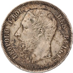 Belgium. Leopold II. 5 Francs. 1869.