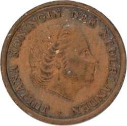 1 Cent - Misslag, incuus geslagen. Juliana. Z.j. Prachtig.