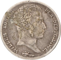 ½ gulden. Willem I. 1822 U zonder naam Michaut. Fraai +.