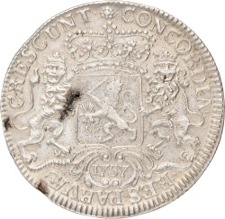 Dukaton of zilveren rijder. Zeeland. 1757. Zeer Fraai +.