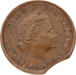 1 cent - misslag, einde muntplaat. Juliana. 1970. Prachtig.