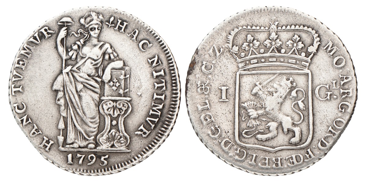 1 gulden - Generaliteits. Gelderland. 1795. Zeer Fraai.