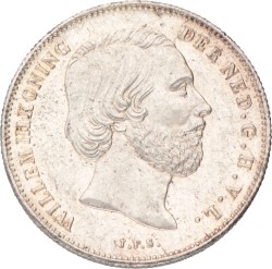 ½ Gulden. Willem III. 1858. Prachtig +.