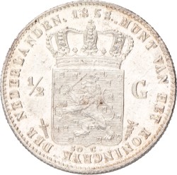 ½ Gulden. Willem III. 1858. Prachtig +.