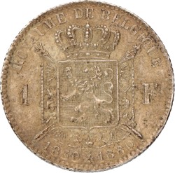 Belgium. Leopold II. 1 Franc - 50th anniversary of the Belgian Independence. 1880.