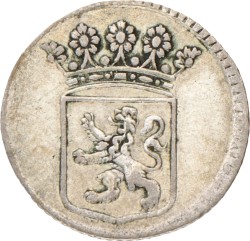 Halve Duit afslag in zilver. V.O.C. (Holland). 1759. Zeer Fraai.