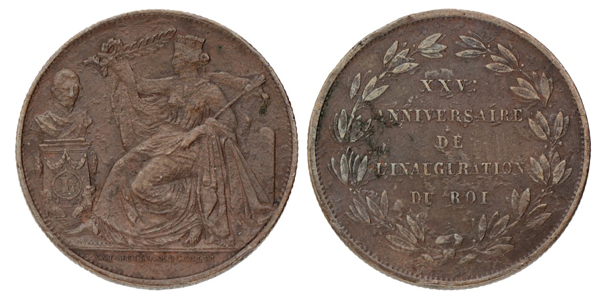 Belgium. Leopold I. 5 Centimes - 25th anniversary of the inaugeration of Leopold I. 1856. Zeer Fraai +.