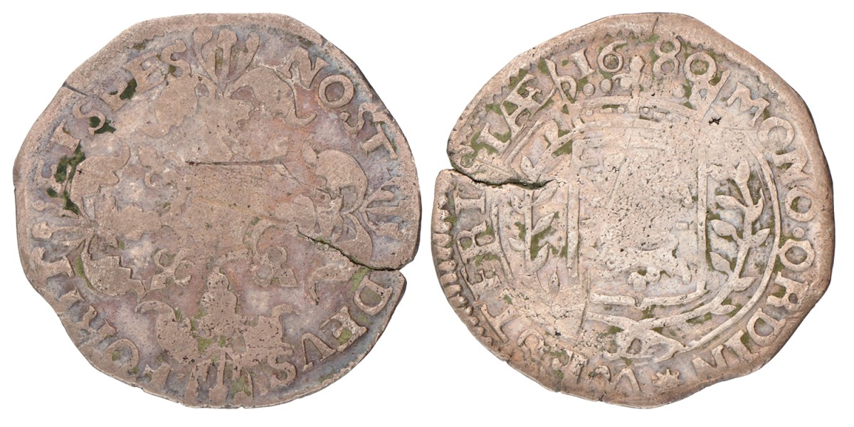 Roosschelling van 6 stuiver. West-Friesland. 1680. Fraai -.