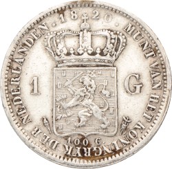 1 gulden. Willem I. 1820. Zeer Fraai.