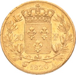 France. Louis XVIII. 20 Francs. 1820 A.