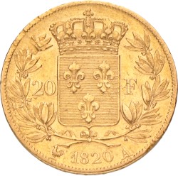 France. Louis XVIII. 20 Francs. 1820 A.