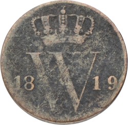 ½ Cent. Willem I. 1819 U. Fraai / Zeer Fraai.