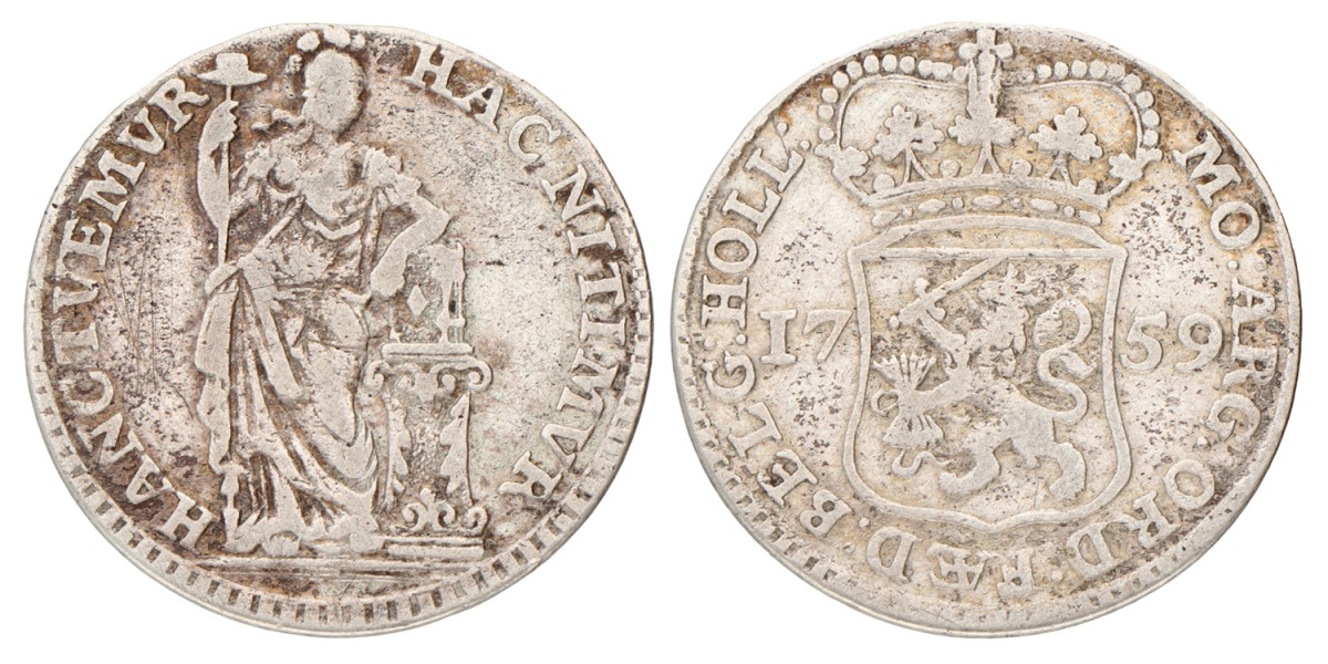 Muntmeesterpenning. Holland. 1759. Fraai / Zeer Fraai.