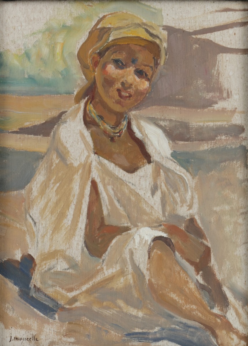 Belgische School, Portret van een Noord Afrikaanse.