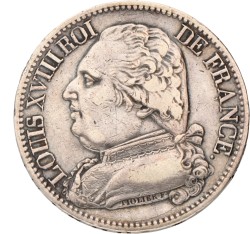 France. Second kingdom. Louis XVIII. 5 Francs. 1814 B.