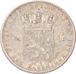 ½ Gulden. Willem III. 1860. Zeer Fraai.