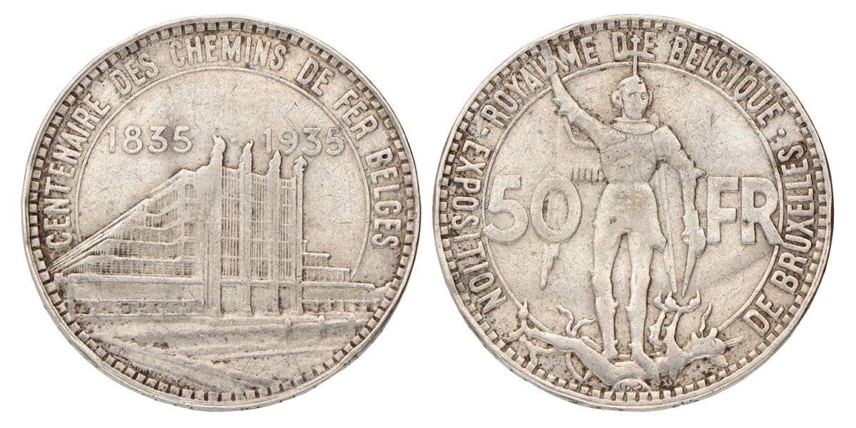 Belgium. Leopold III. 50 Francs. 1935 FR.