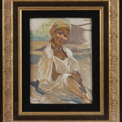 Belgische School, Portret van een Noord Afrikaanse.