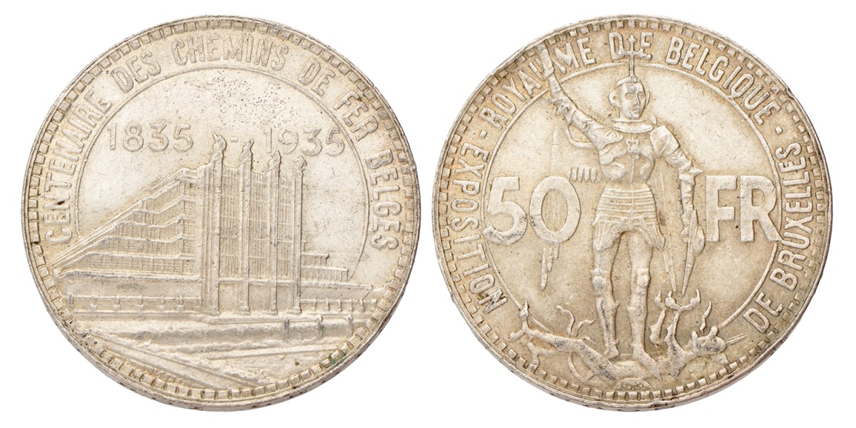 Belgium. Leopold III. 50 Francs. 1935 FR.