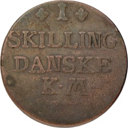 Denmark. Christian VII. Skilling. 1771.