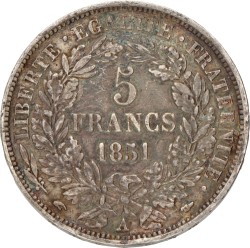 France. Second republic. 5 Francs. 1851 A.