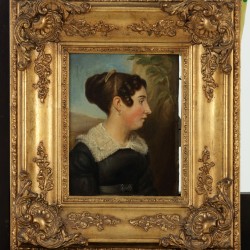 Hollandse School, 19e eeuw. Een heren-, en damesportret  (pendanten).