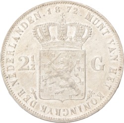 2½ Gulden. Willem III. 1872. Zeer Fraai / Prachtig.